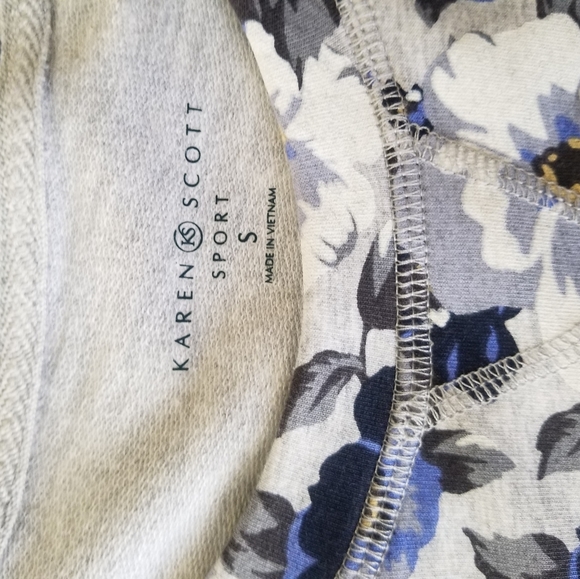 Karen Scott Sport Floral Crewneck Sweatshirt Blue - Picture 7 of 9